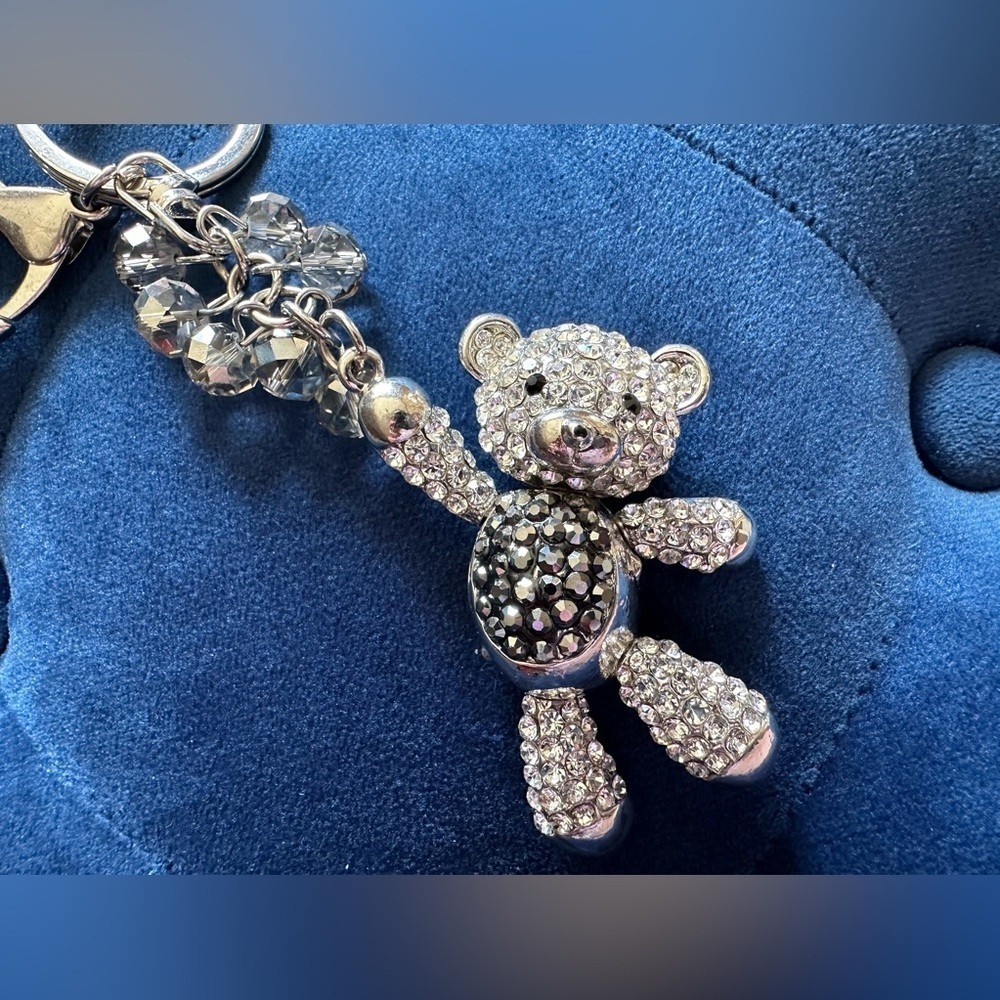 New Rhinestone cute teddy bear key holder unique gift for girl/woman bling